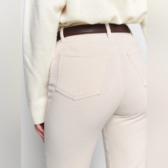 Reformation Cynthia Button Fly High Rise Straight Corduroy Pants - Picture 4 of 7